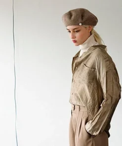 PCNQ Vis Oversized Lined Wool Beret