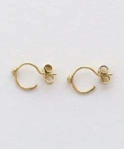 5 Octobre Bali Diamond Stud Gold Mini Hoops