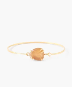 Chan Luu Gold Prong Bracelet With Framed Stone