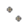 Miguel Ases Silver Pyrite Quatrefoil Studs Jewelry
