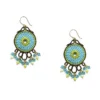 Miguel Ases Turquoise/Leather Chandelier Earrings Jewelry
