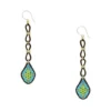 Miguel Ases Jewelry Turquoise/Leather Long Drop Earrings