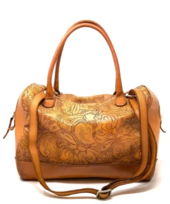 VLD Satchel Leather Punctured Lace In Blush Honey Ombre Made In Italy