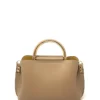 Laura DiMaggio Bags Structured Leather Hand Tote With Gold Trim Handles