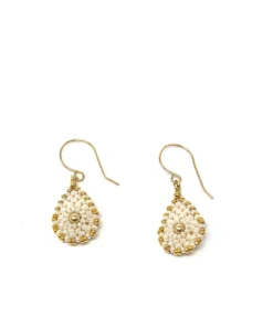 Miguel Ases Jewelry Ivory/Gold Teardrops