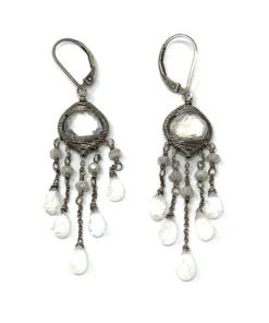 Dana Kellin Silver Moonstone Chandeliers Jewelry