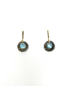Dana Kellin Jewelry Blue Topaz And Grey Pearl Drops