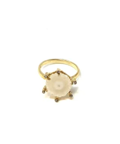 BigBag Store 41 5 Octobre Diamond Studded Moonstone Ring