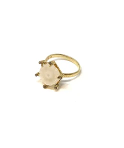 5 Octobre Diamond Studded Moonstone Ring
