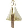 Whiting And Davis Evening Bags Triangle Mesh Cascade Bracelet Clutch In Cream