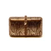 Whiting And Davis Evening Bags Bronze Snakeskin Clutch