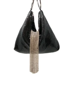 Whiting And Davis Black Triangle Mesh Cascade Bracelet Clutch