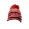 Angiolo Frasconi Hats AF Mohair Wool Pom Pom Knit Hat Red