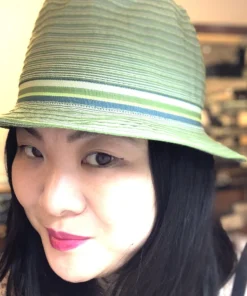 Grevi Striped Cotton Trilby With Slim Ribbon Hats