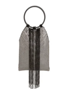 Whiting And Davis Cascade Fringe Ring Clutch Evening Bags