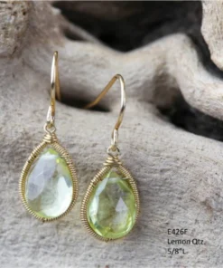 Made In NYC Simple Teardrop Earring Lemon Quartz