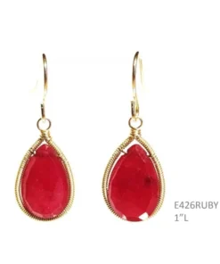 Made In NYC Simple Teardrop Earring Ruby Jewelry