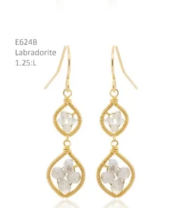 Made In NYC Woven Labradorite Double Teardrop Jewelry