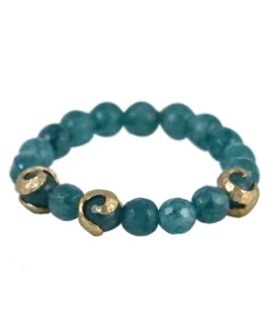 Tat2 Designs Blue Jade Alicante Swirl Stretch Bracelet Jewelry