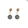Tat2 Designs Multi Finish 3 Coin Drop Earrings Jewelry