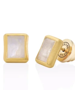 Dean Davidson Baguette Gemstone Studs Rainbow Moonstone