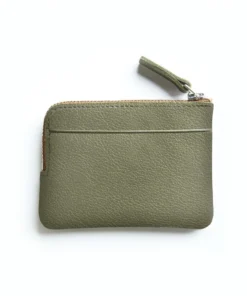 Carre Royal Olive Minimalist Zip Purse Wallets
