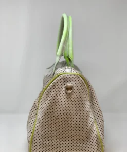 **SALE** VLD Stonewashed White Perforated Satchel