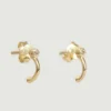 5 Octobre Jewelry Terry Diamond Stud Gold Mini Hoops