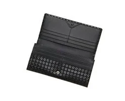 INDEN Est 1548 Deerskin Long Wallet Studs Black X Black