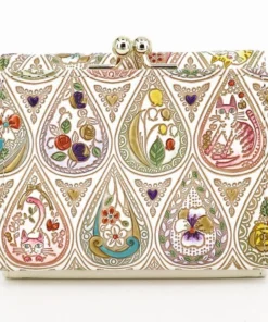 Made In Japan Wallets Flowers And Cats Mix Small Trifold Frame Wallet