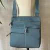 Highway Buzz Bags NICO- Small Nylon Multi-Pocket Bag | Blue Jay X Sage | Adjustable Cross-Body Strap