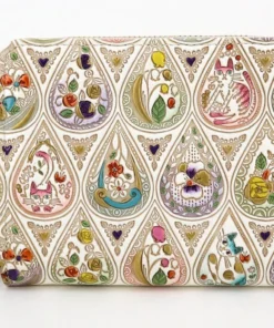 Made In Japan Wallets Red Cat And Flowers Zippered Bifold Wallet