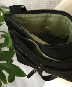 Highway Buzz Bags NICO - Small Nylon Multi-Pocket Bag | BLACK | Adjustable Cross-Body Strap