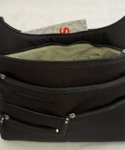 Highway Buzz TEELA- Medium Multi-Pocket Bag | Black | Adjustable Cross-Body Strap Bags