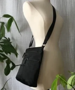 Highway Buzz Bags NICO - Small Nylon Multi-Pocket Bag | BLACK | Adjustable Cross-Body Strap