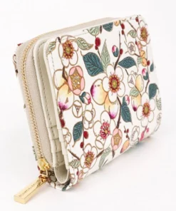 Made In Japan Wallets Plum Blossom Zippered Bifold Wallet