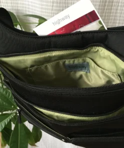 Highway Buzz TEELA- Medium Multi-Pocket Bag | Black | Adjustable Cross-Body Strap Bags