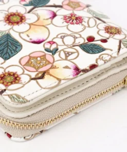 Made In Japan Wallets Plum Blossom Zippered Bifold Wallet