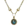 Tat2 Designs Gold Labradorite Crystal Bezel Horsebit Necklace Jewelry