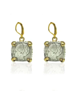 Tat2 Designs Jewelry Gold Mini Square Wilhelmina Coin Earrings