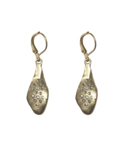 Tat2 Designs Jewelry Gold Teardrop Crystal Impression Earrings