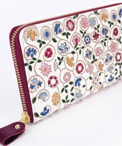 Made In Japan Wallets Scrolling Flower Long Zip Around Wallet